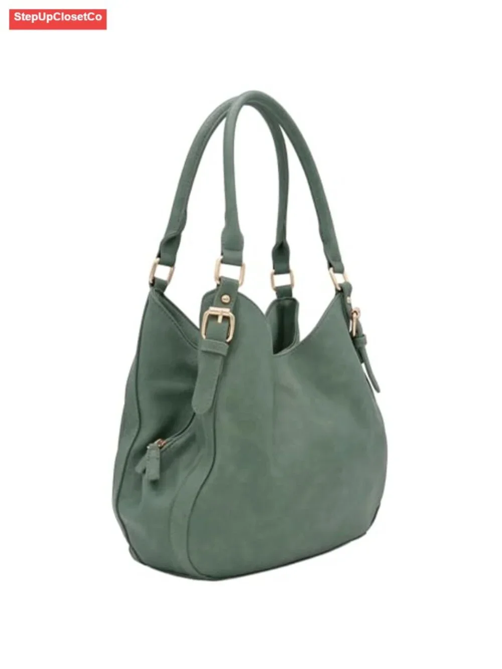 Faux Leather Hobo Bag Lightweight 3 Compartment Top Handle Shoulder Purse